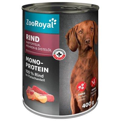 ZooRoyal Mono-Protein Rind mit Kartoffeln, Möhren & Distelöl ZooRoyal Mono-Protein Rind mit Kartoffeln, Möhren & Distelöl