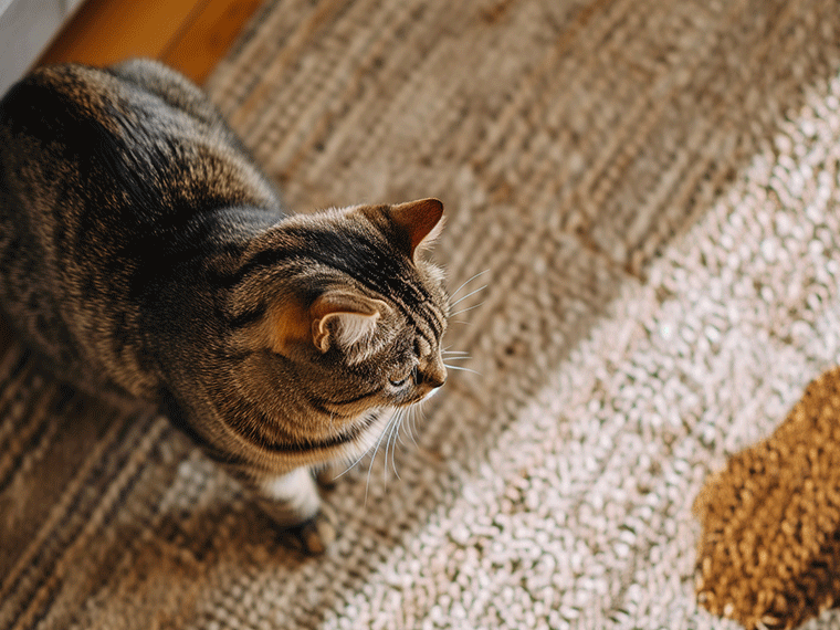 Katze pinkelt in Wohnung