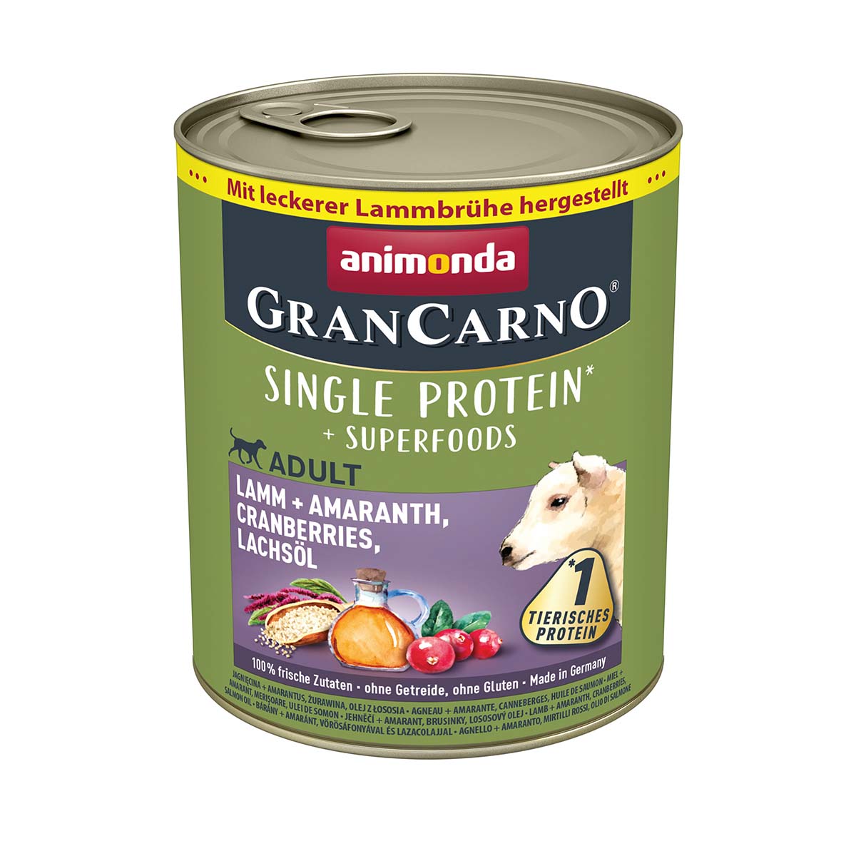 animonda GranCarno superfoods Lamm + Amarant + Cranberry + Lachsöl