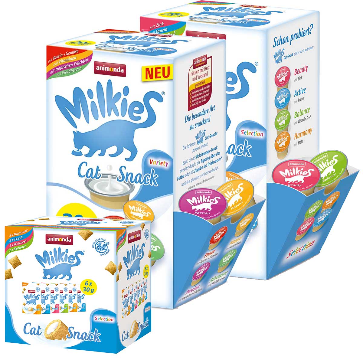 animonda Milkies Variety Cups 20x15g + 20x15g Selection Cup + Milkies Multipack 6x30g
