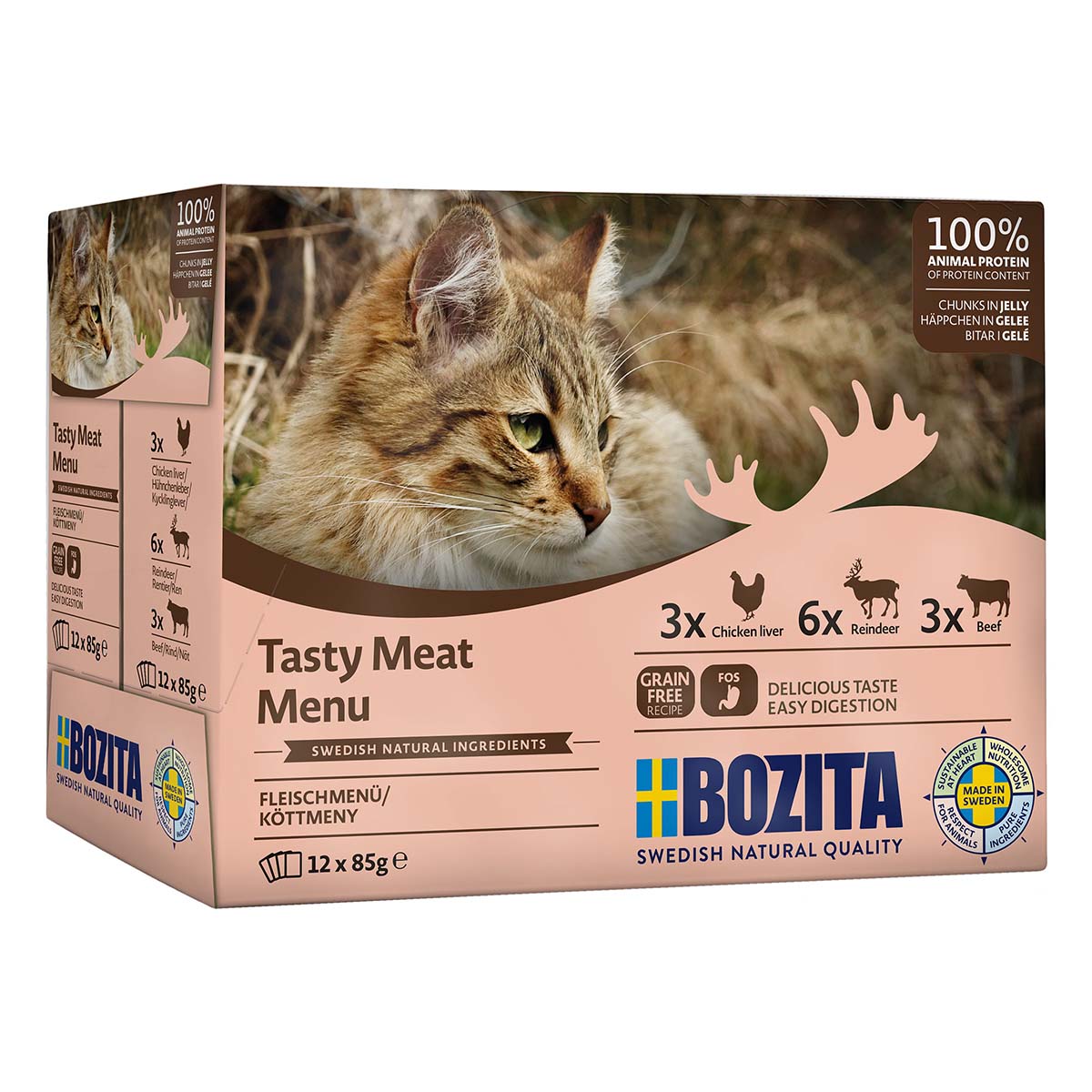 Bozita Pouch HiG Multibox Fleisch 12x85g