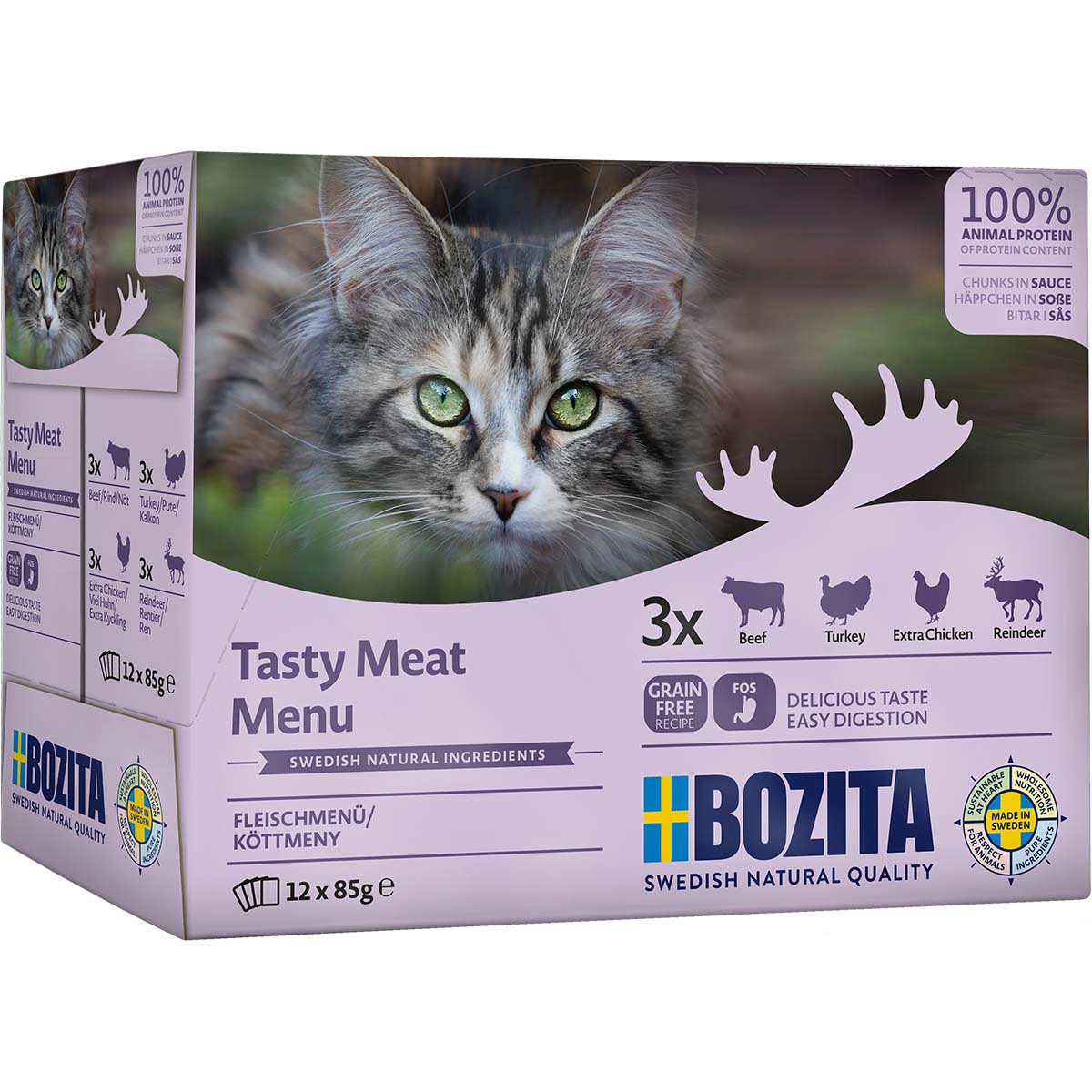 Bozita Pouch HiS Multibox Fleisch 12x85g