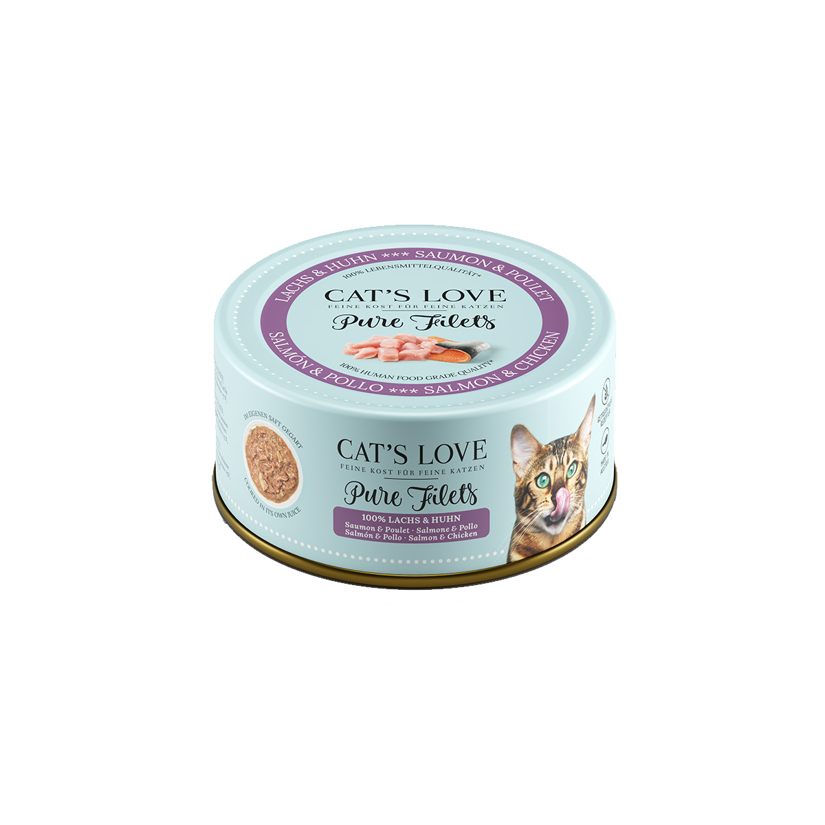 Levně Cat's Love Pure Filets kuře a losos 6× 100 g