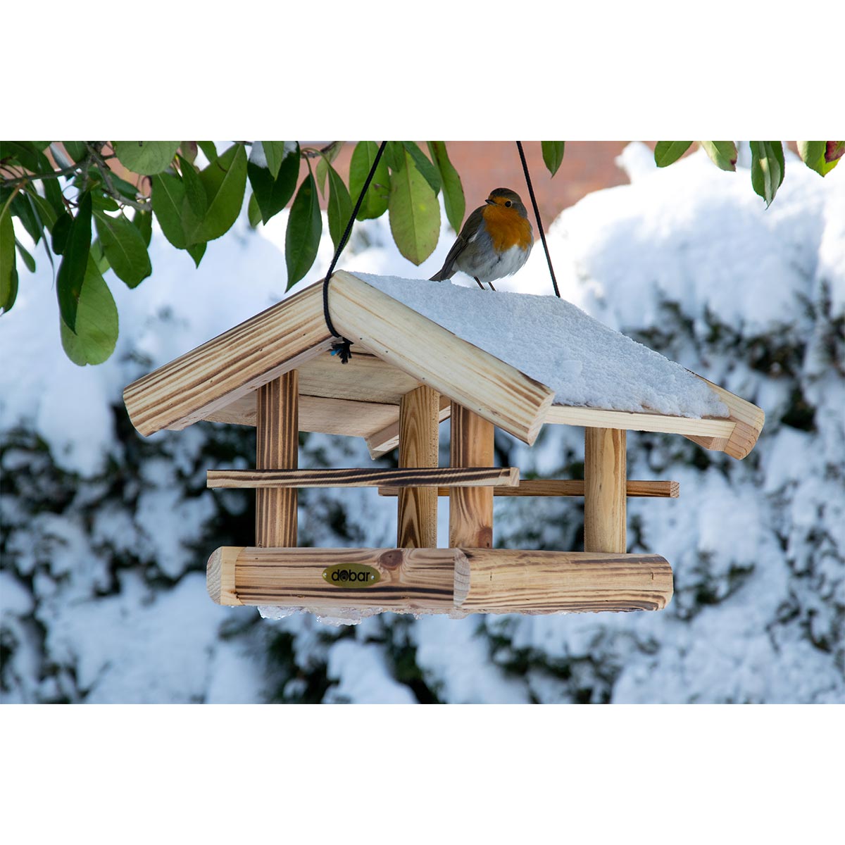 Vogelfutterhaus zum Aufhängen mit herausnehmbarer Futterschale, 19