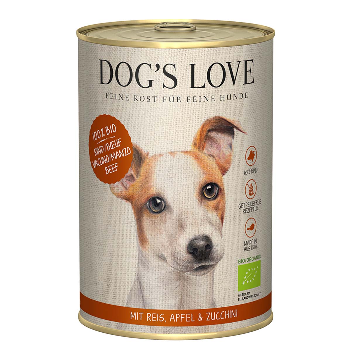 Dog's Love Bio Rind mit Reis, Apfel und Zucchini