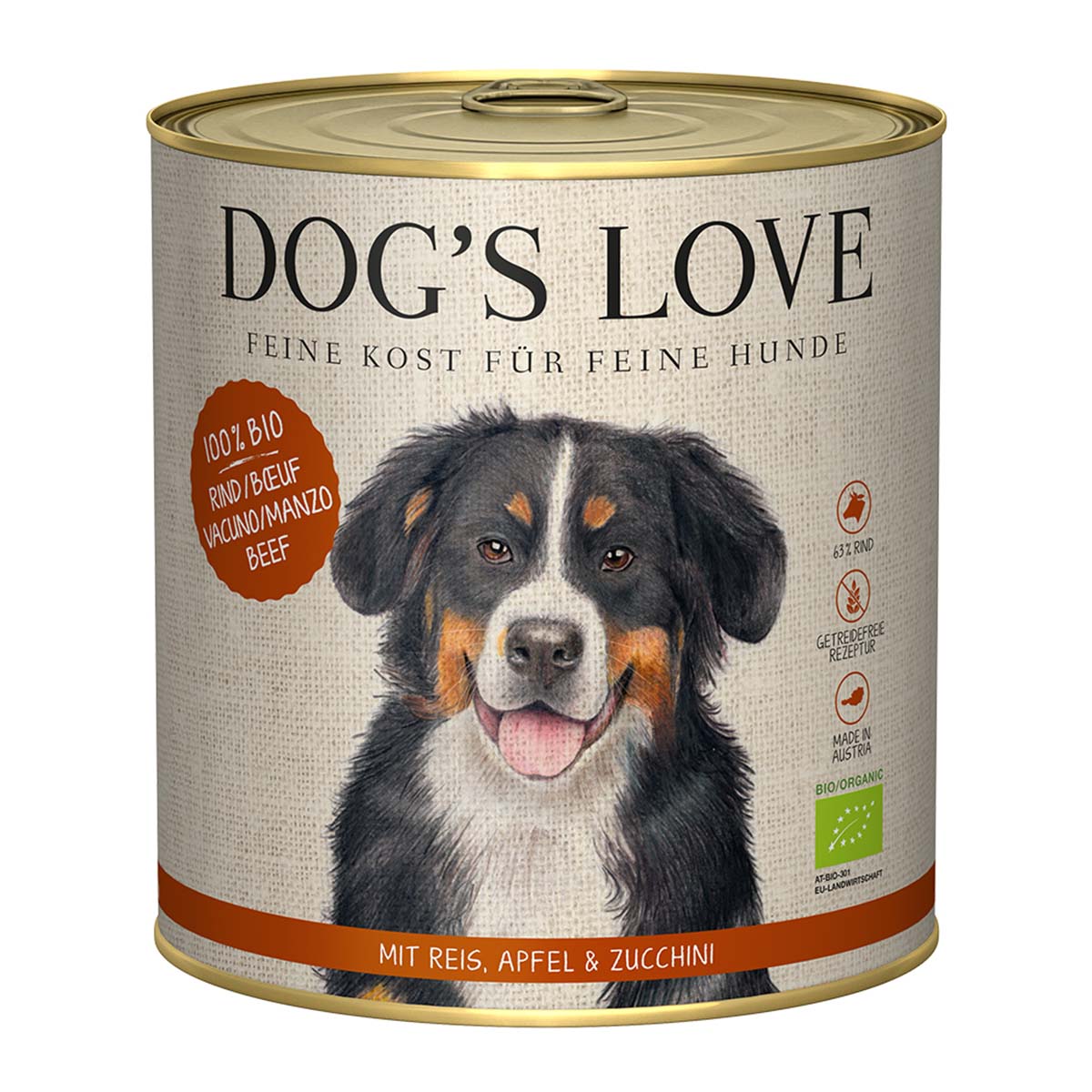 Dog's Love Bio Rind mit Reis, Apfel und Zucchini