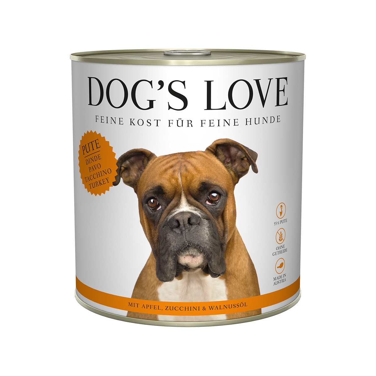 Dog's Love Classic Pute mit Apfel, Zucchini und Walnussöl 6x800g
