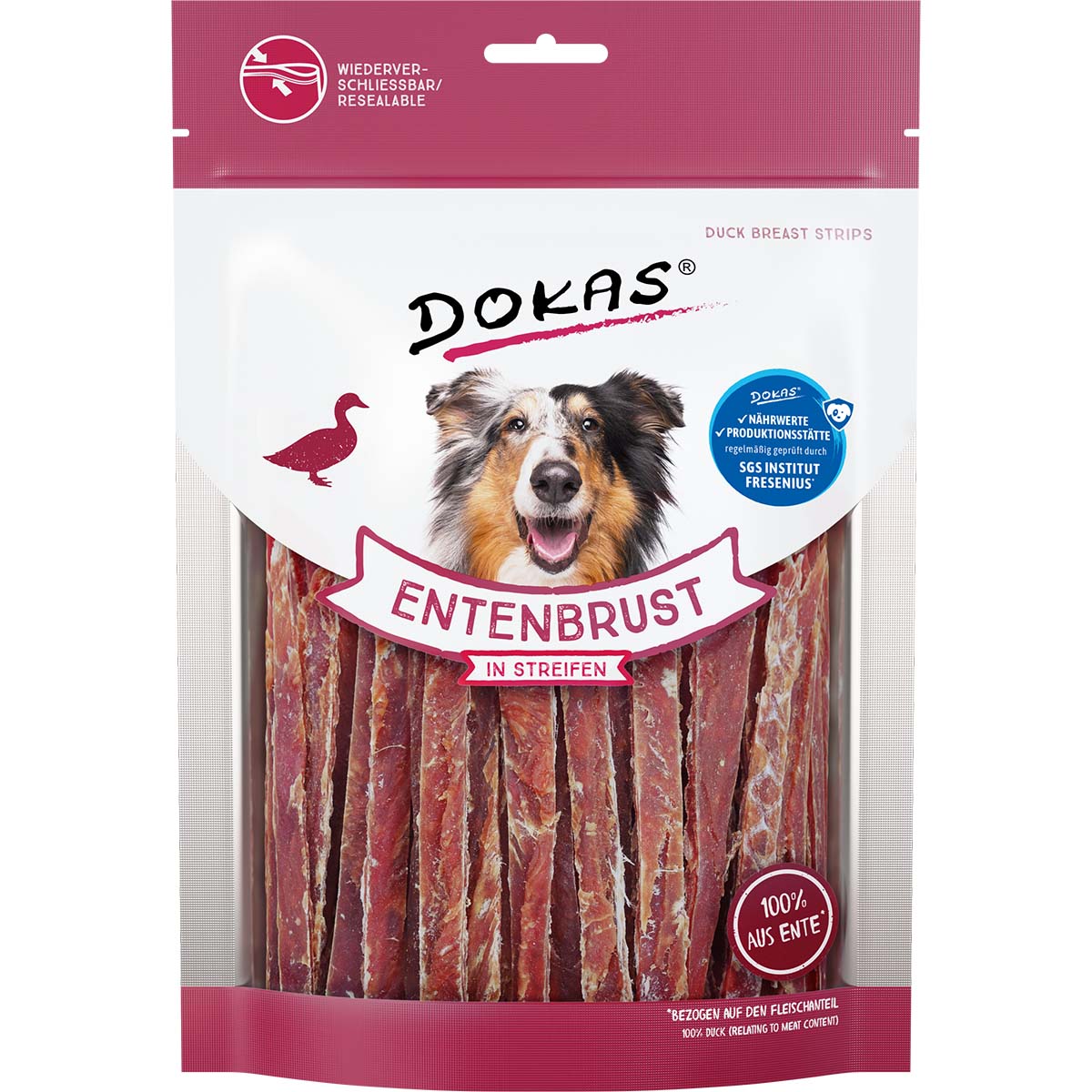 Dokas Hundesnack Entenbrust in Streifen 250g