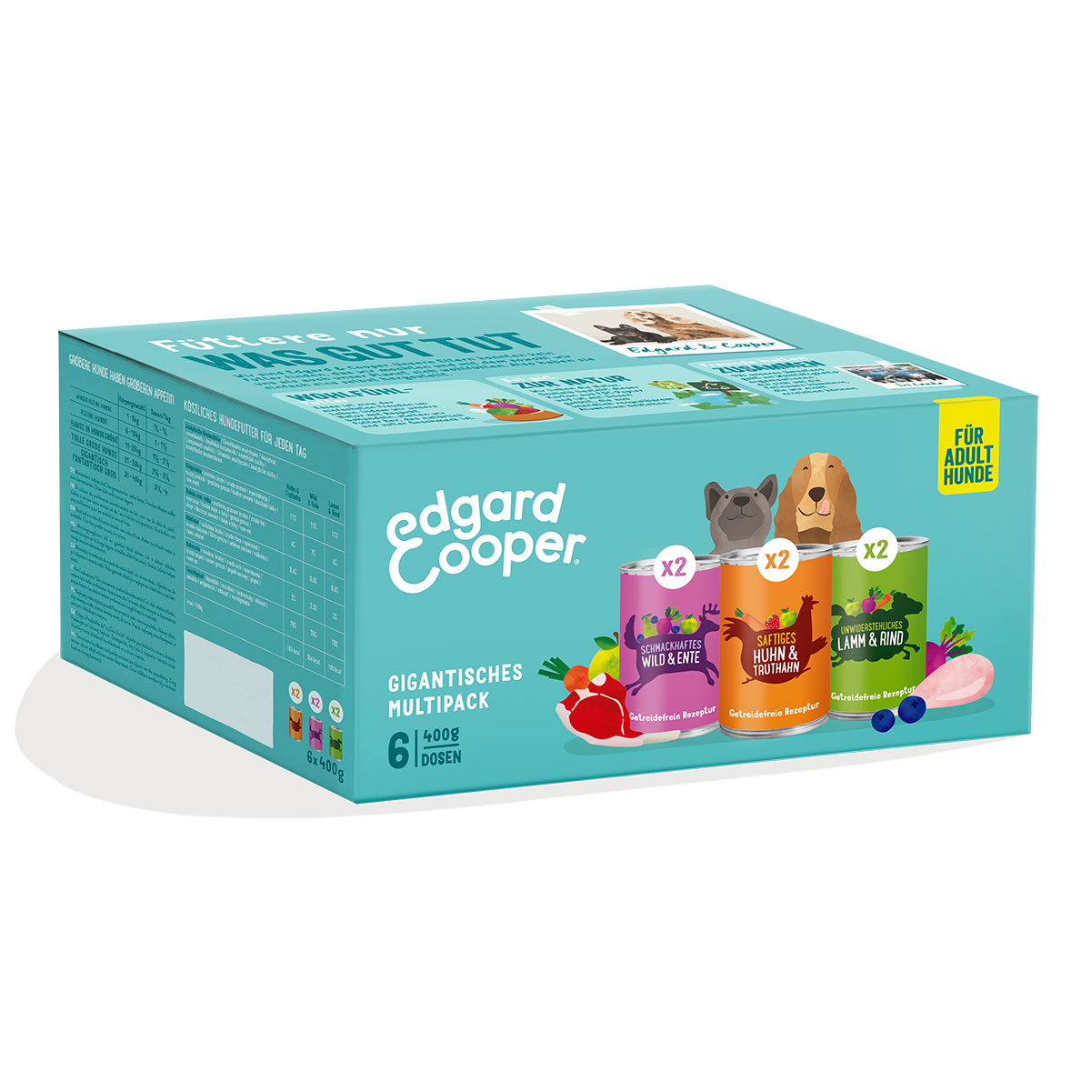 Edgard&Cooper Adult kombinované balení, 6 × 400 g