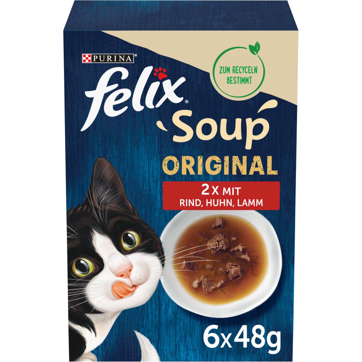 FELIX Soup Geschmacksvielfalt vom Land mit Rind, Huhn und Lamm 6x48g
