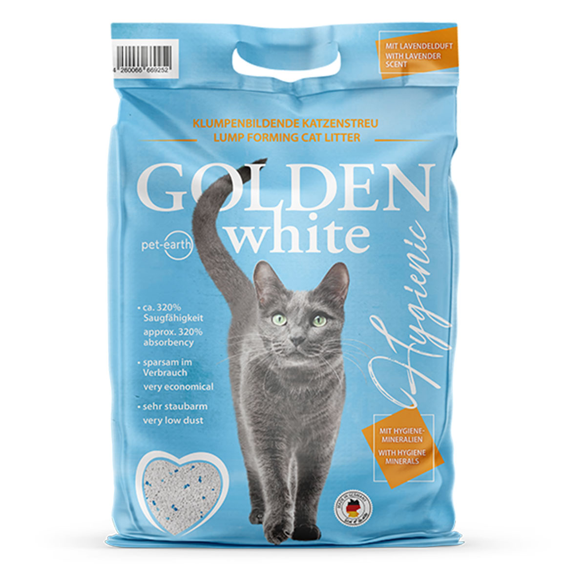 Golden White Hygienic Katzenstreu mit Lavendelduft 14kg