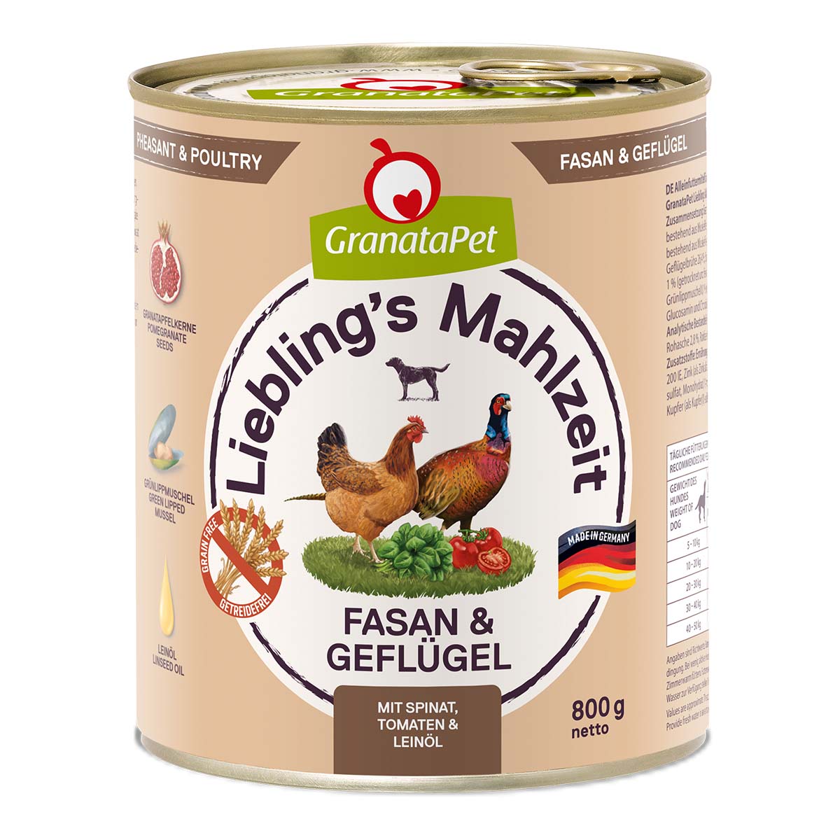 GranataPet Liebling’s Mahlzeit Fasan und Geflügel 6x800g