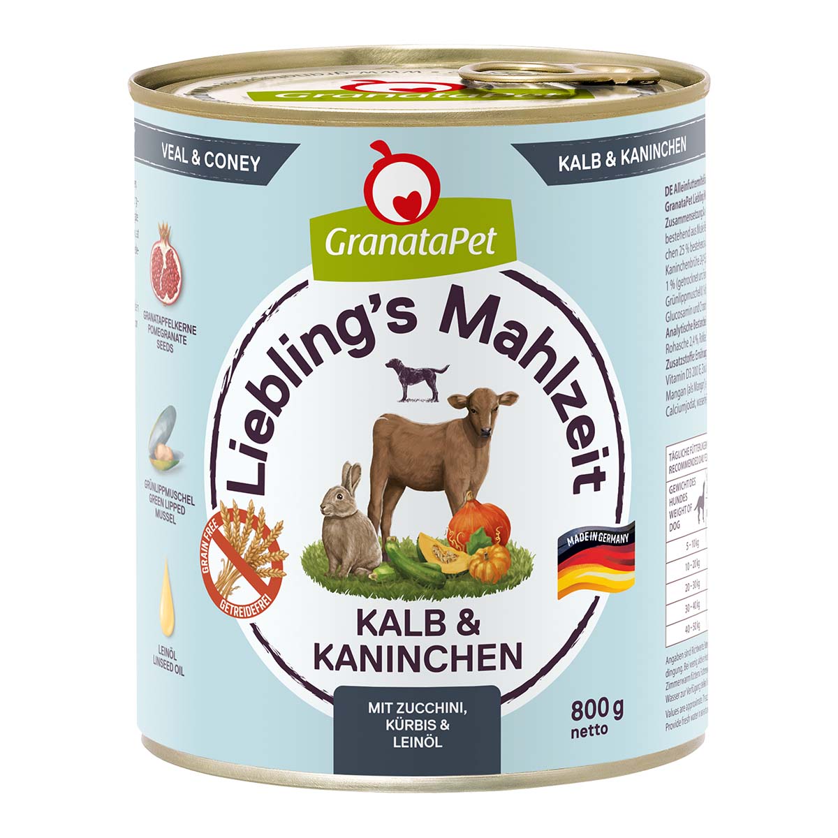 GranataPet Liebling’s Mahlzeit Kalb und Kaninchen 6x800g