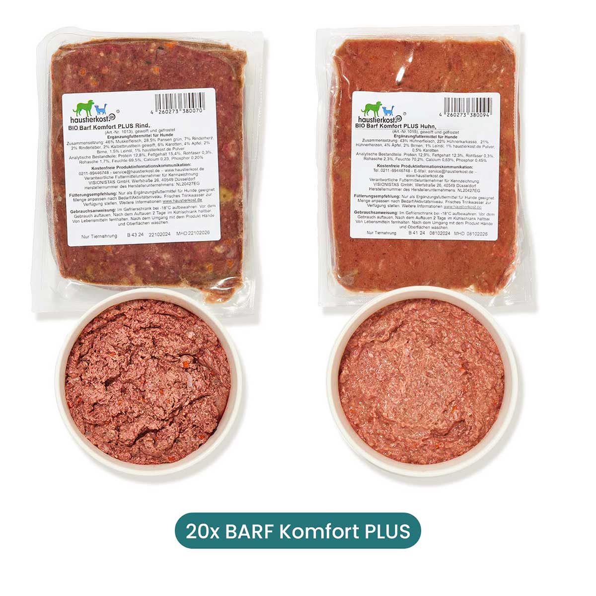 Haustierkost BIO BARF Komfort PLUS Menü 20x1 kg