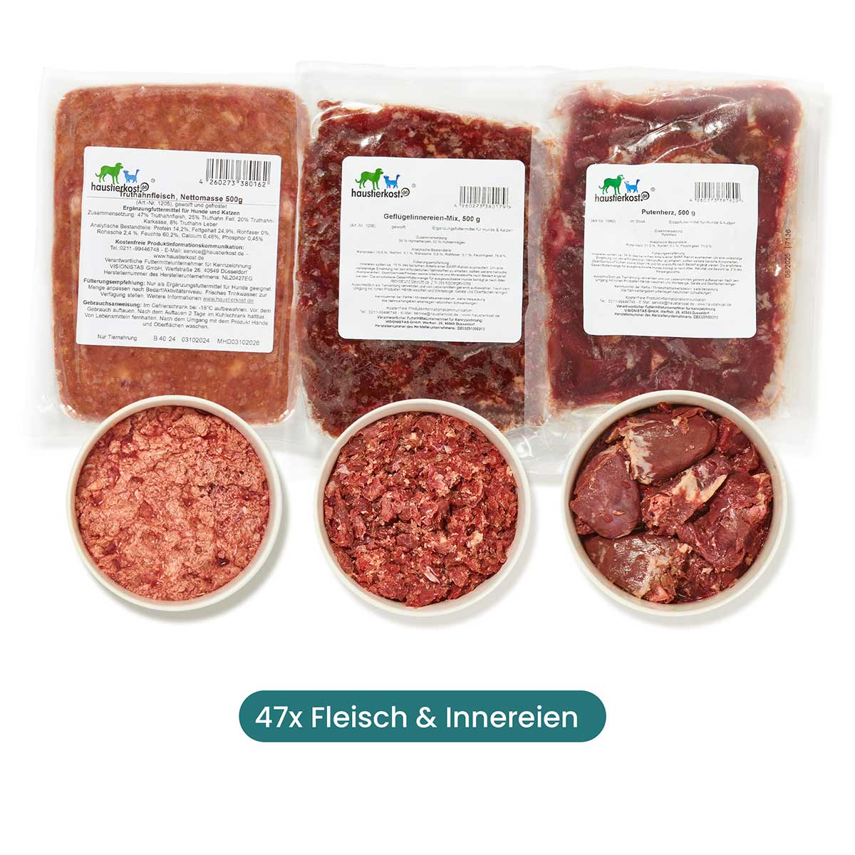 Haustierkost Geflügel Paket Katze 12 kg