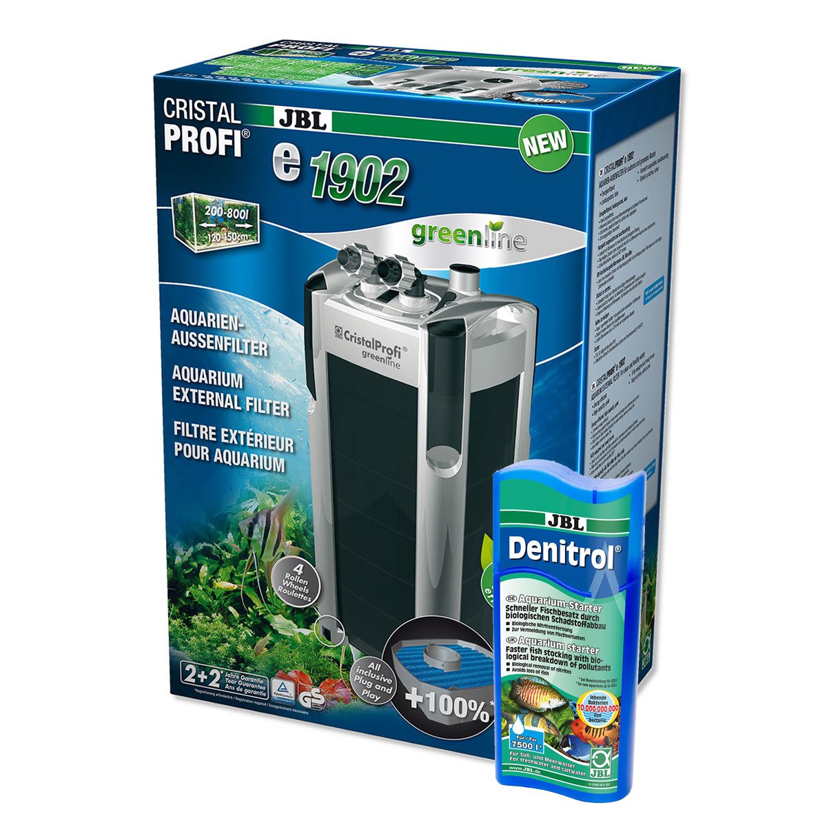 JBL CristalProfi e1902 greenline + Denitrol 250ml gratis