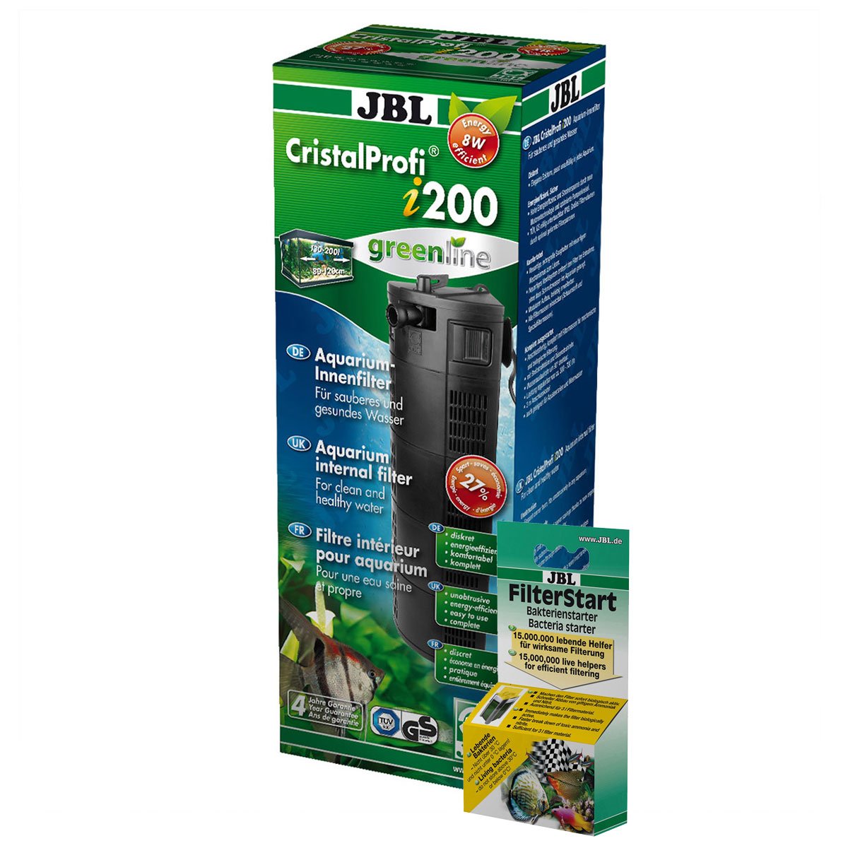 JBL CristalProfi i200 greenline + Filterstart 10ml gratis