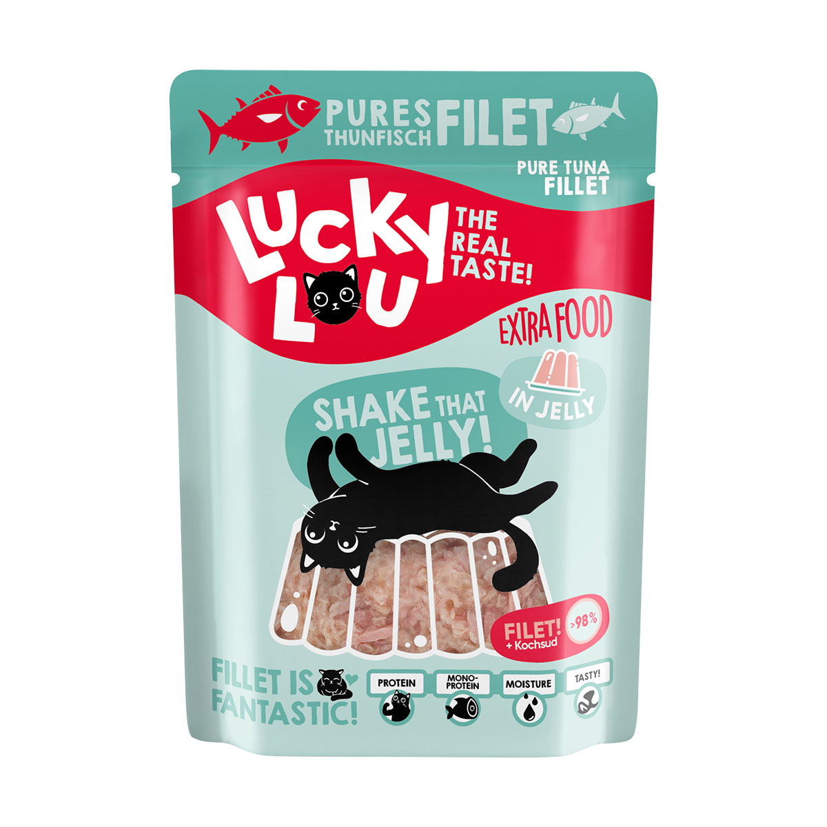 Lucky Lou Extra Food Thunfischfilet in Jelly 12x70g