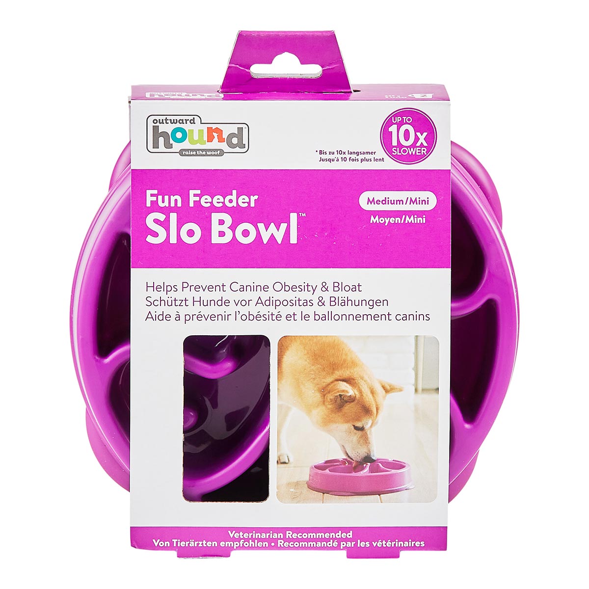 Fun Feeder Slo Bowl Anti Schling Flower Purple miska Medium