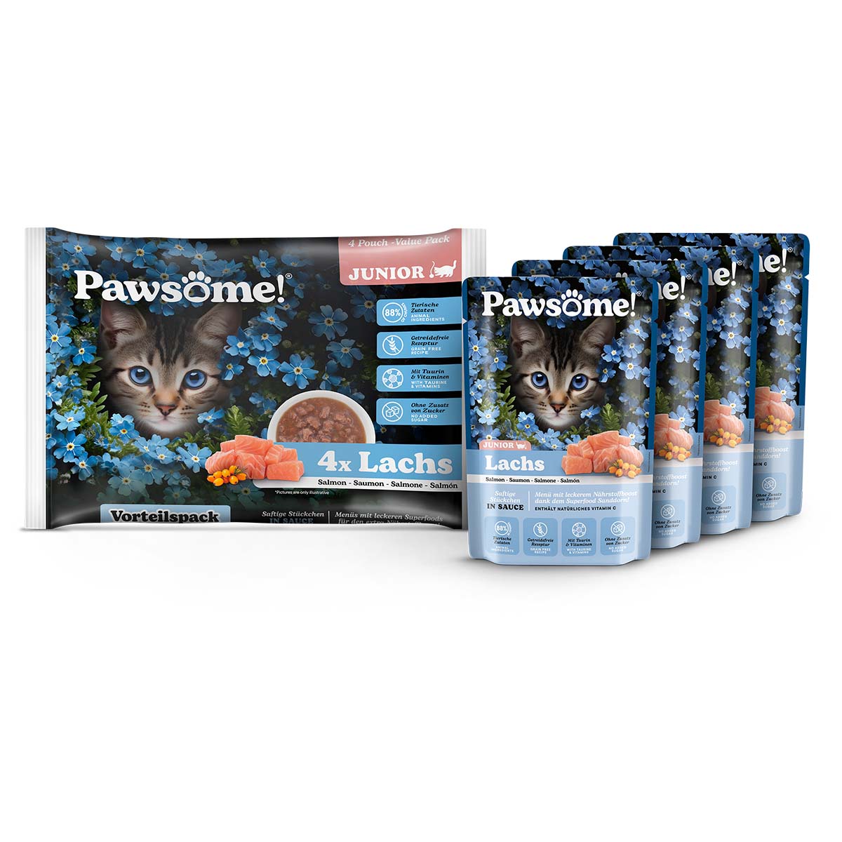 Pawsome Kitten Lachs Vorteilspack 4x85g