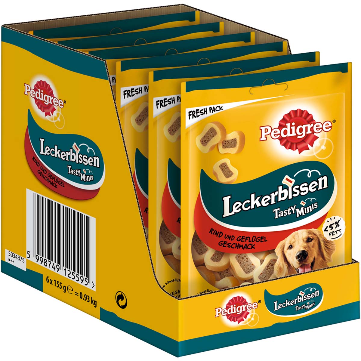 Pedigree Leckerbissen řezy s hovězím masem 6x155g