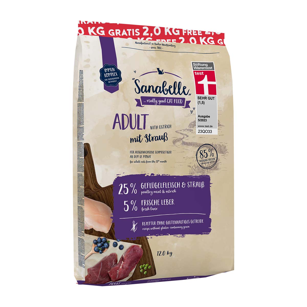 Sanabelle Adult Strauß 10kg + 2kg GRATIS