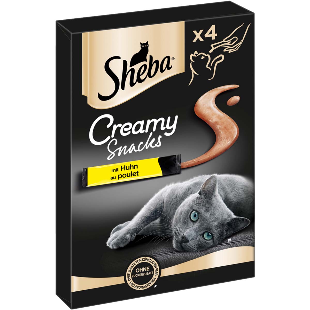 Levně SHEBA® Creamy Snacks s kuřecím masem 4×12 g
