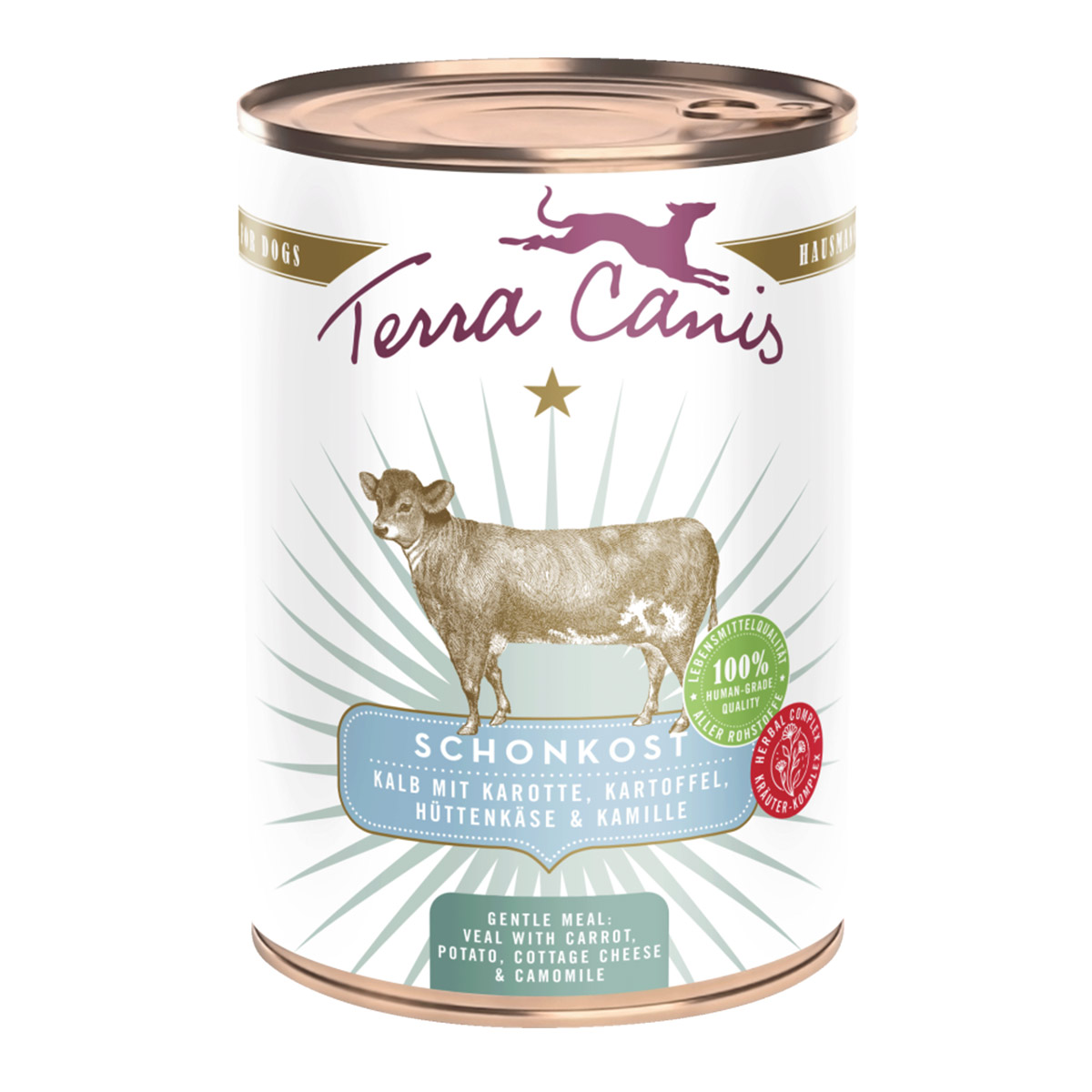 Terra Canis Schonkost Kalb, Karotte, Kartoffel, Hüttenkäse & Kamille 6x400g