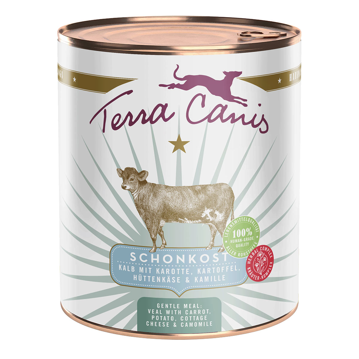 Terra Canis Schonkost Kalb, Karotte, Kartoffel, Hüttenkäse & Kamille 6x800g