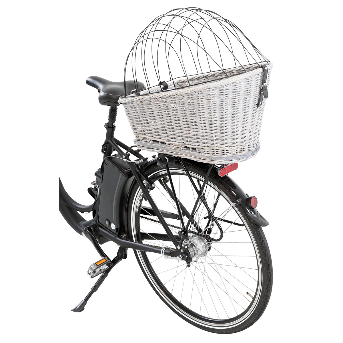 M-Wave Carrier Top Fahrradkorb hinten für Haustiere Fahrrad Korb für Hunde  oder Katzen bis 15 kg Hundefahrradkorb Weidenkorb