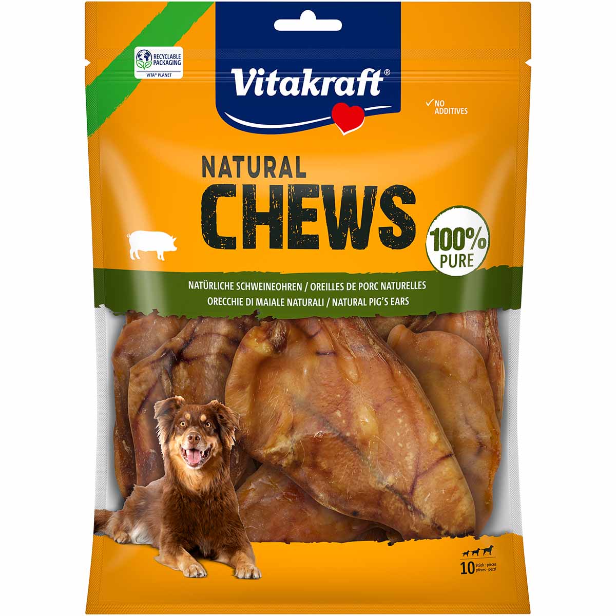 Vitakraft Chews pure prasečí uši, 10 kusů