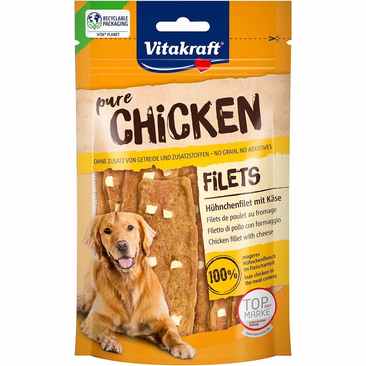 Vitakraft CHICKEN kuřecí s kousky sýra 3 × 80 g