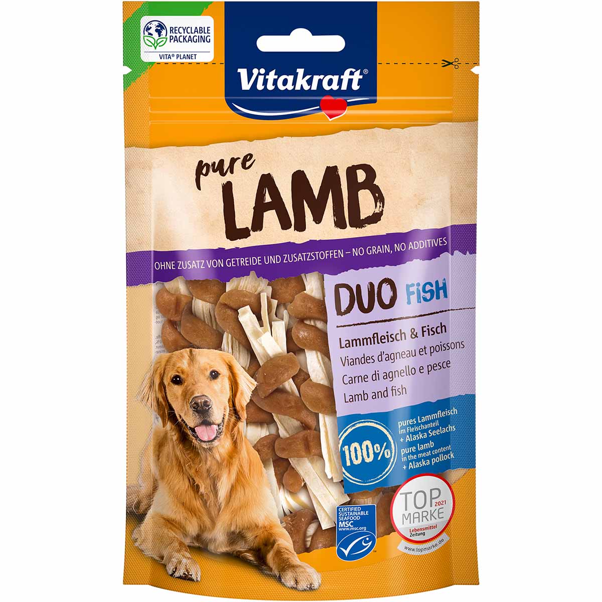 Vitakraft LAMB Duo jehněčí a ryba s certifikátem MSC 3 × 80 g