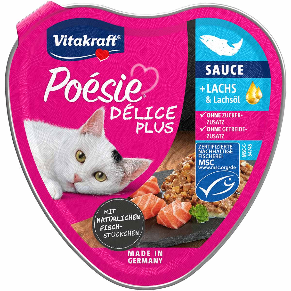 Vitakraft Poésie® Délice Plus Lachs 15x85g