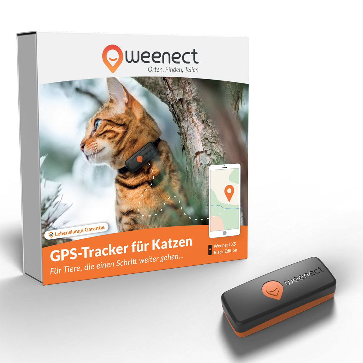 Weenect XS GPS Tracker für Katzen Schwarz | Rückläufer