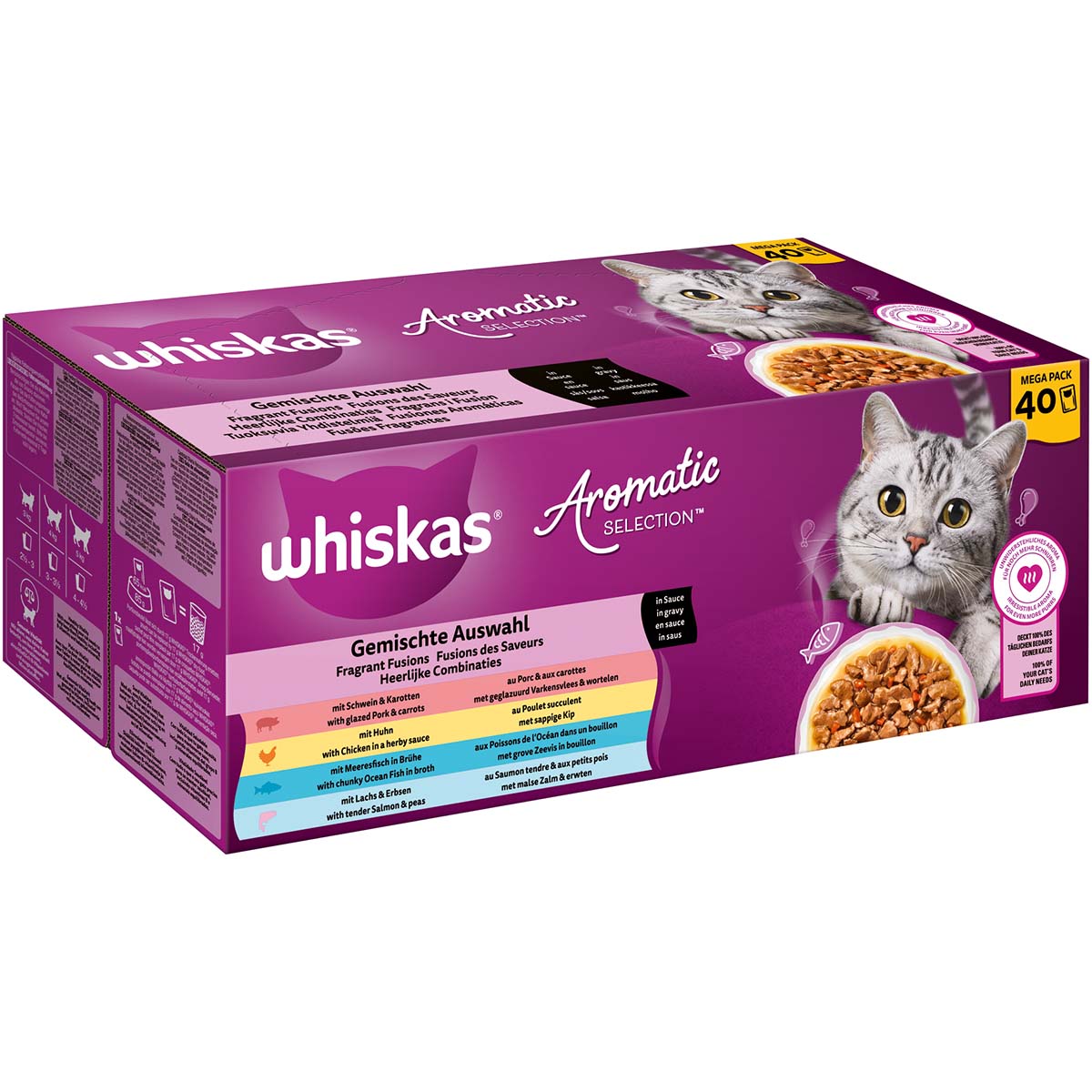 WHISKAS® AROMATIC SELECTION™  Meeresfrüchte in Sauce 40x85g