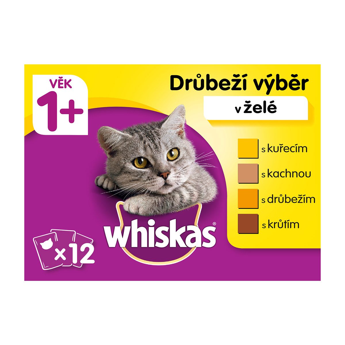 Whiskas kapsičky drůbeží výběr v želé 12x100g