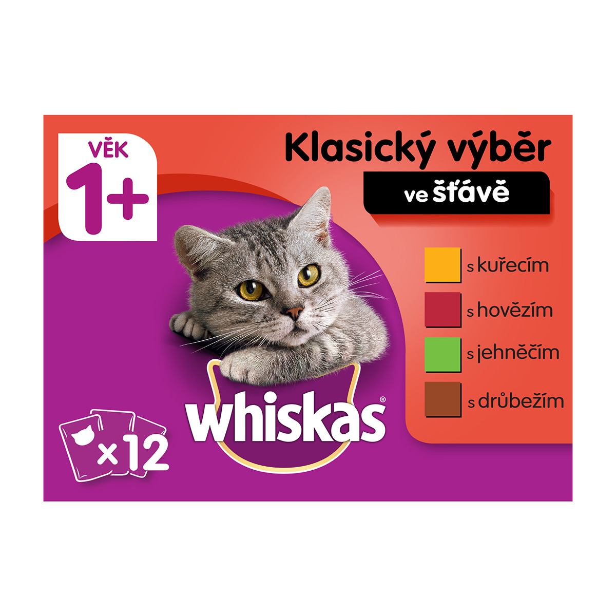 Whiskas kapsičky klasický výběr ve šťávě 48 x 100 g