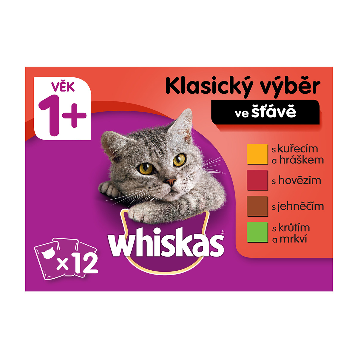 Whiskas kapsičky klasický výběr se zeleninou ve šťávě 12x100g