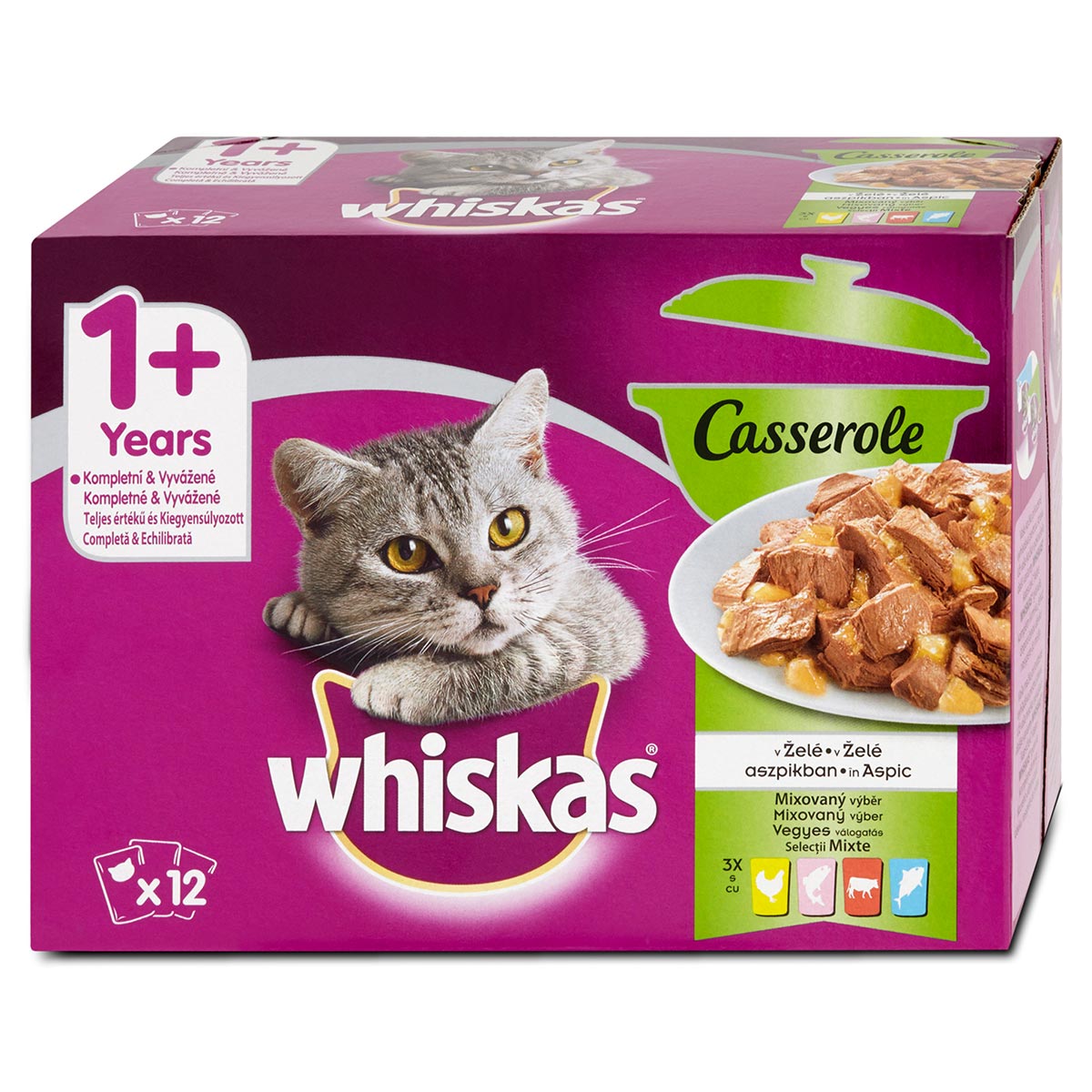 Whiskas Casserole mixovaný výběr v želé 12x85g