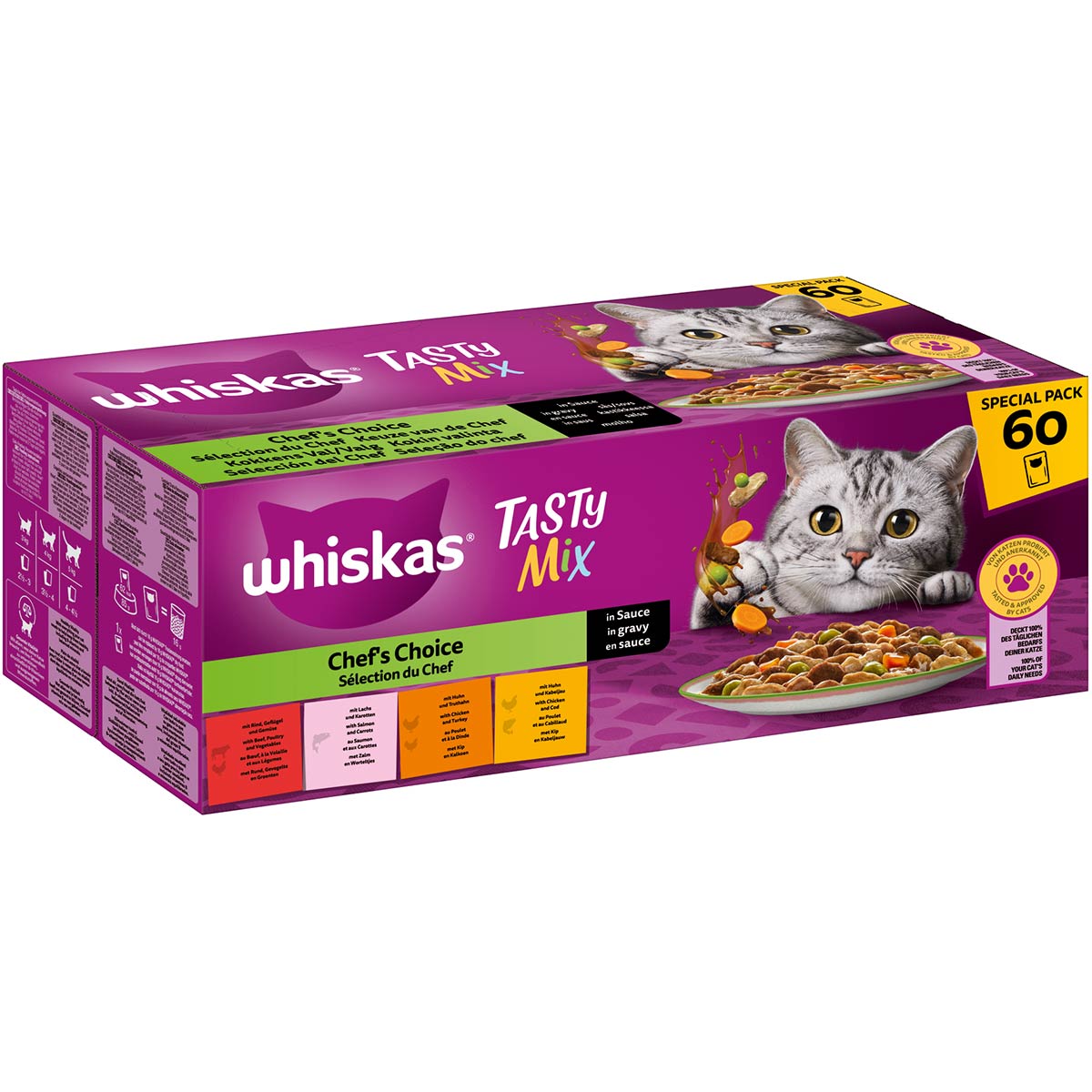 Whiskas TASTY MIX Pouch Multipack in Sauce 60x85g