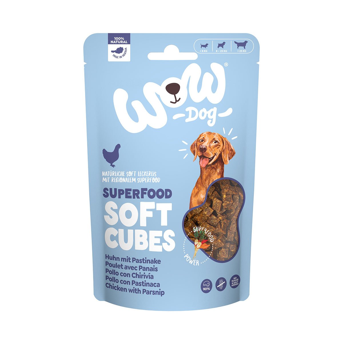 WOW SUPERFOOD Soft Cubes kuře s pastinákem 150 g