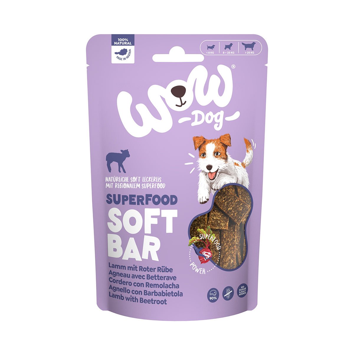 WOW SUPERFOOD Soft Bar jehněčí s červenou řepou 150 g