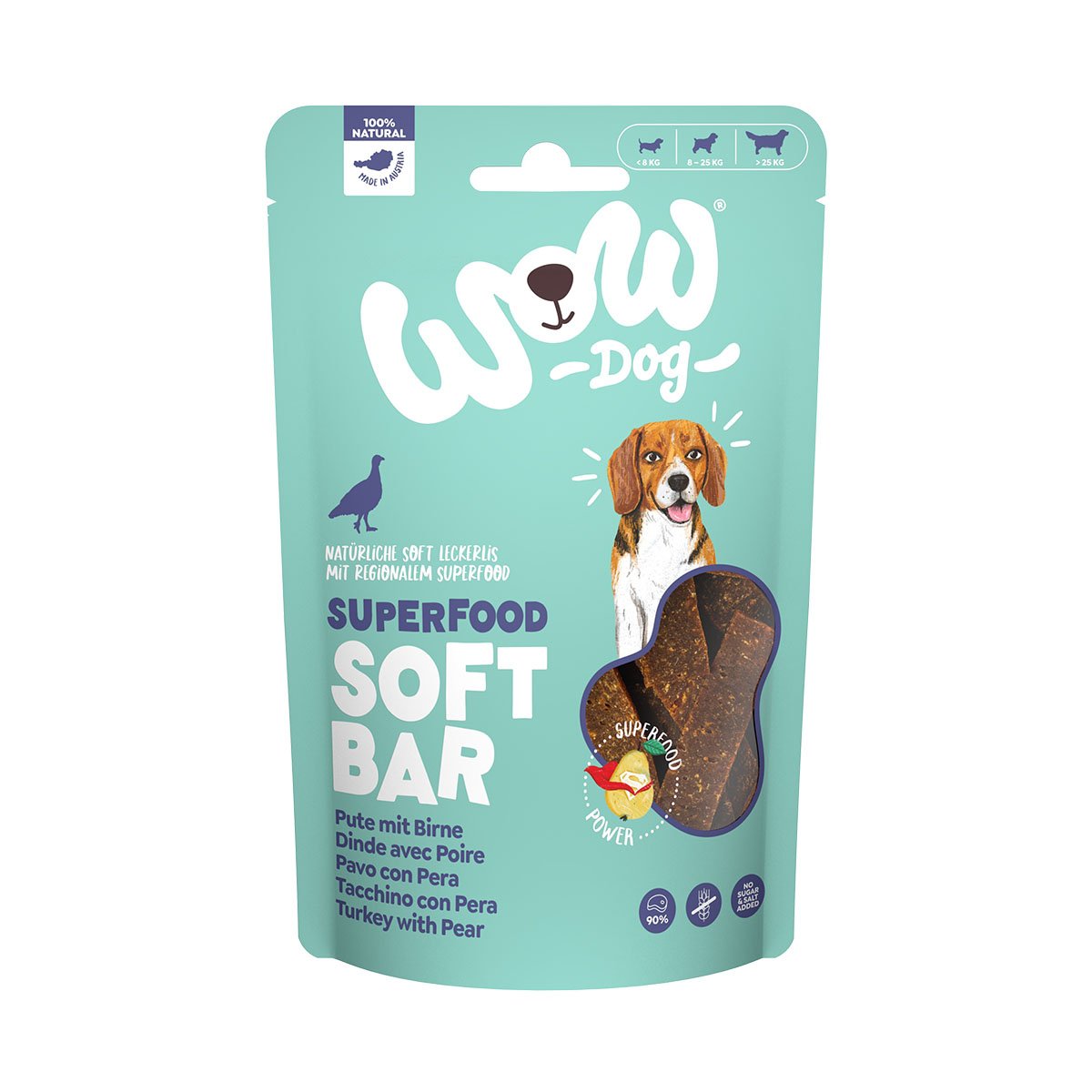 WOW SUPERFOOD Soft Bar krůtí maso s hruškou 150 g