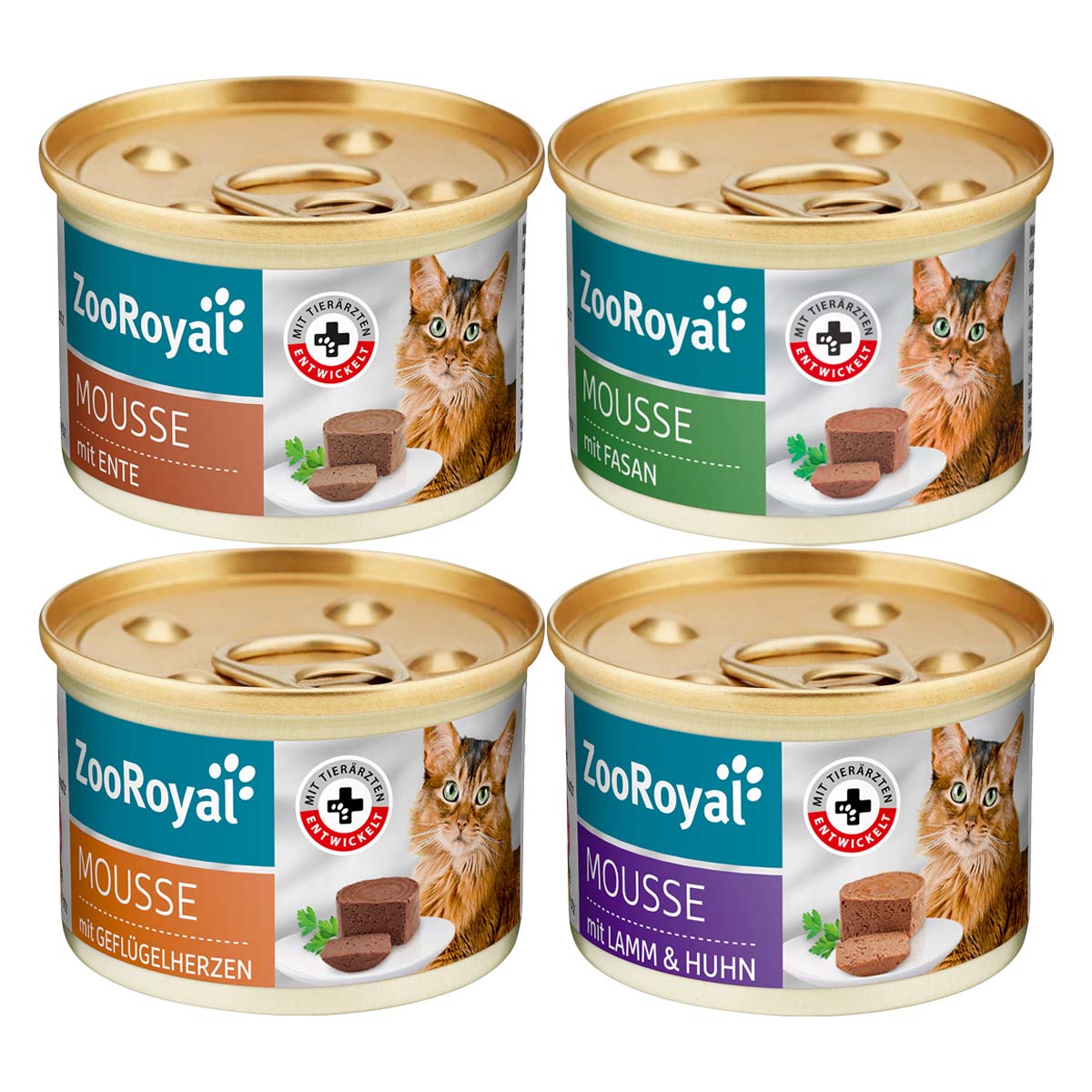 ZooRoyal Mousse Mixpaket Geflügel &amp; Lamm 24x85g