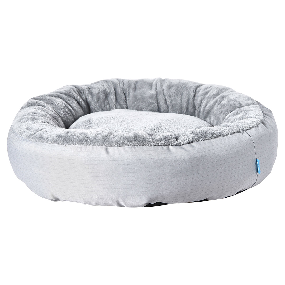 ZooRoyal Kuschelbett Milo rund für Hunde & Katzen Ø 75×20 cm hellgrau